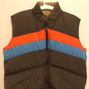 Reversible Puffer Vest Windbreaker Vest Large